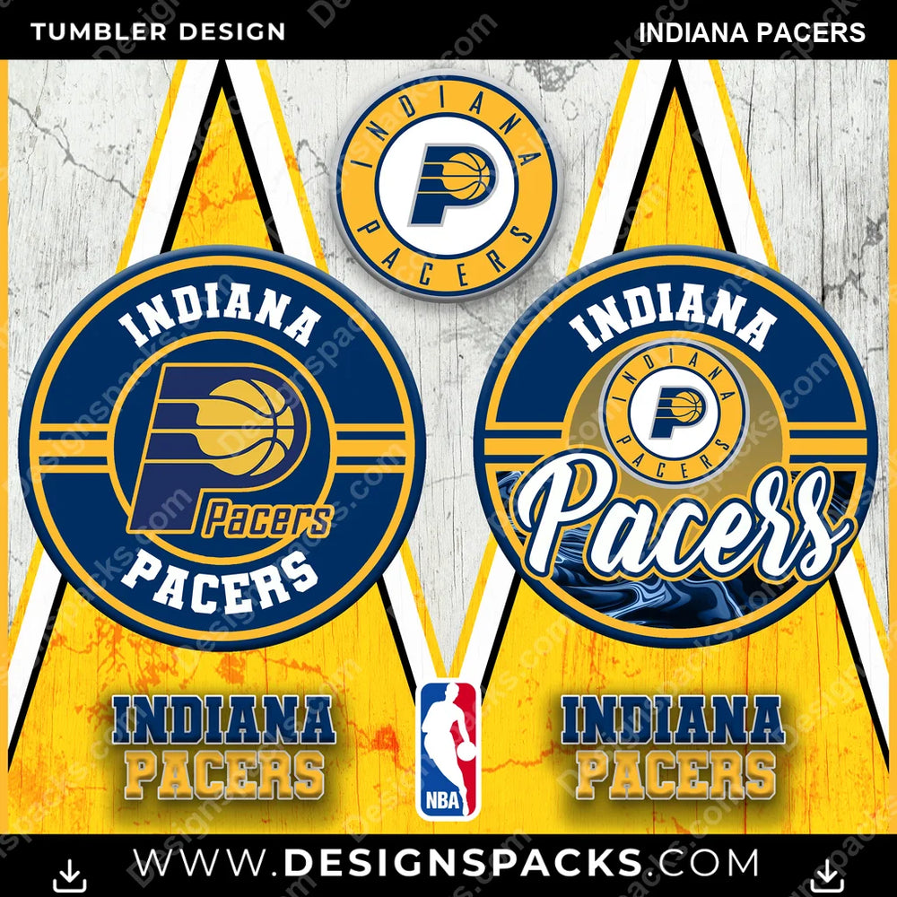 Basketball Sports Indiana Pacers NBA Basketball Tumbler Digital Wrap Design Download