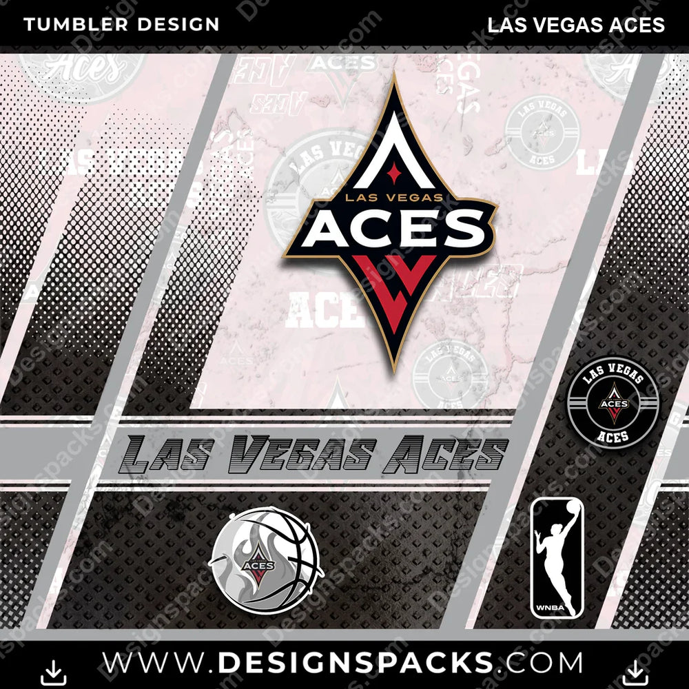 Basketball Sports Las Vegas Aces NBA Basketball Tumbler Digital Wrap Design Download