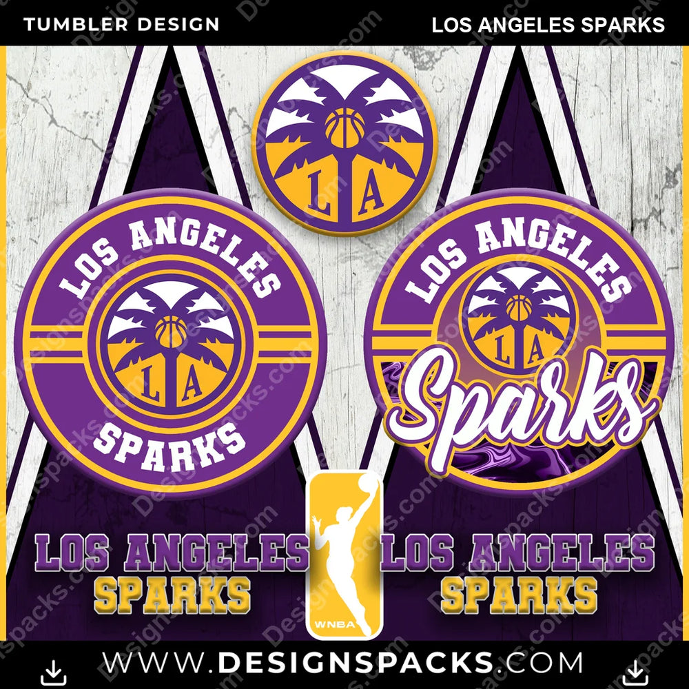 Basketball Sports Los Angeles Sparks NBA Basketball Tumbler Digital Wrap Design Download