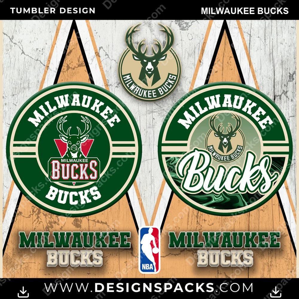 Basketball Sports Milwaukee Bucks NBA Basketball Tumbler Digital Wrap Design Download