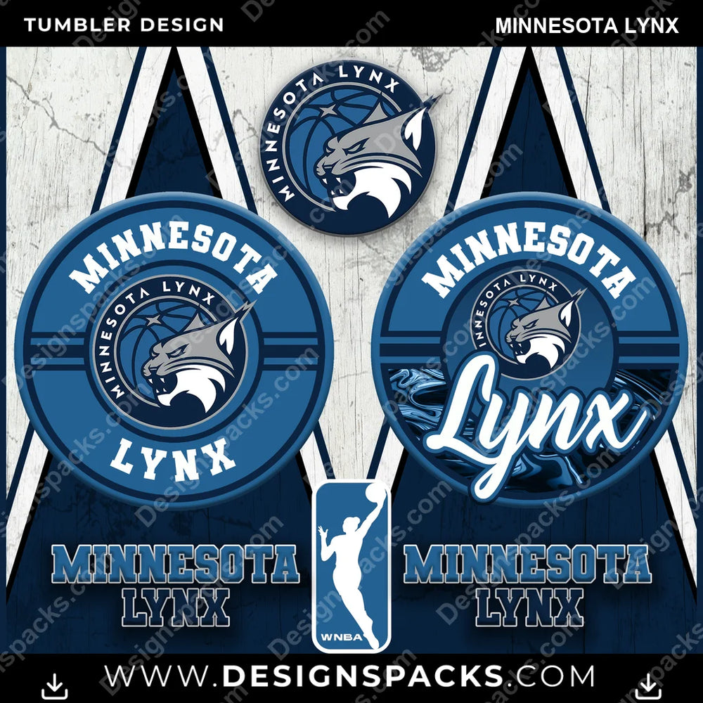 Basketball Sports Minnesota Lynx NBA Basketball Tumbler Digital Wrap Design Download