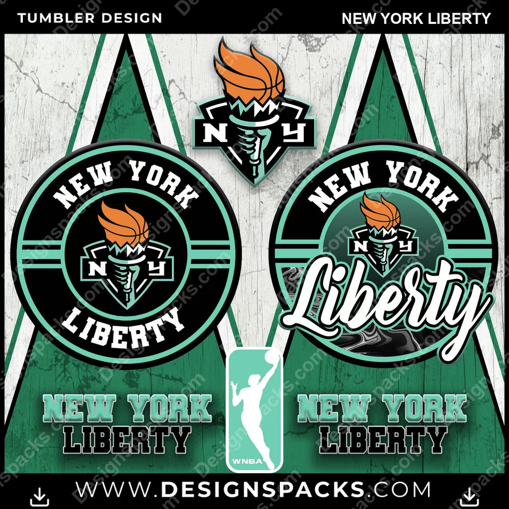 Basketball Sports New York Liberty NBA Basketball Tumbler Digital Wrap Design Download
