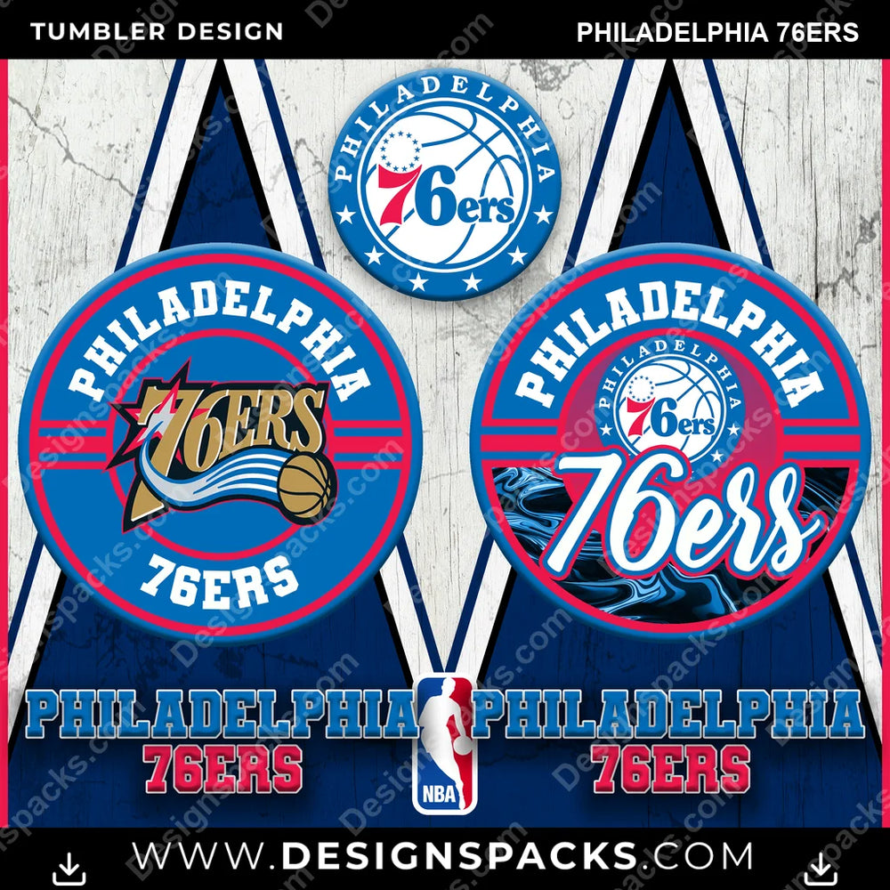 Basketball Sports Philadelphia 76ers NBA Basketball Tumbler Digital Wrap Design Download