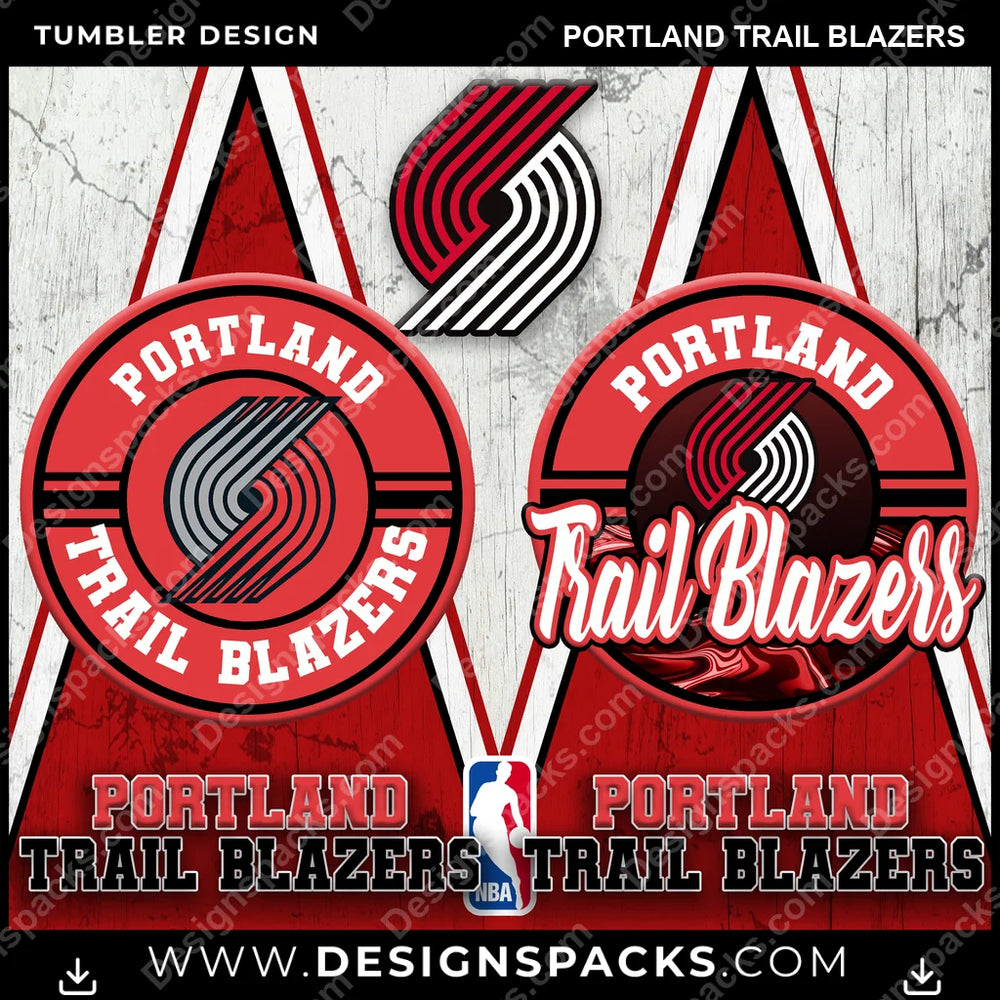 Basketball Sports Portland Trail Blazers NBA Basketball Tumbler Digital Wrap Design Download