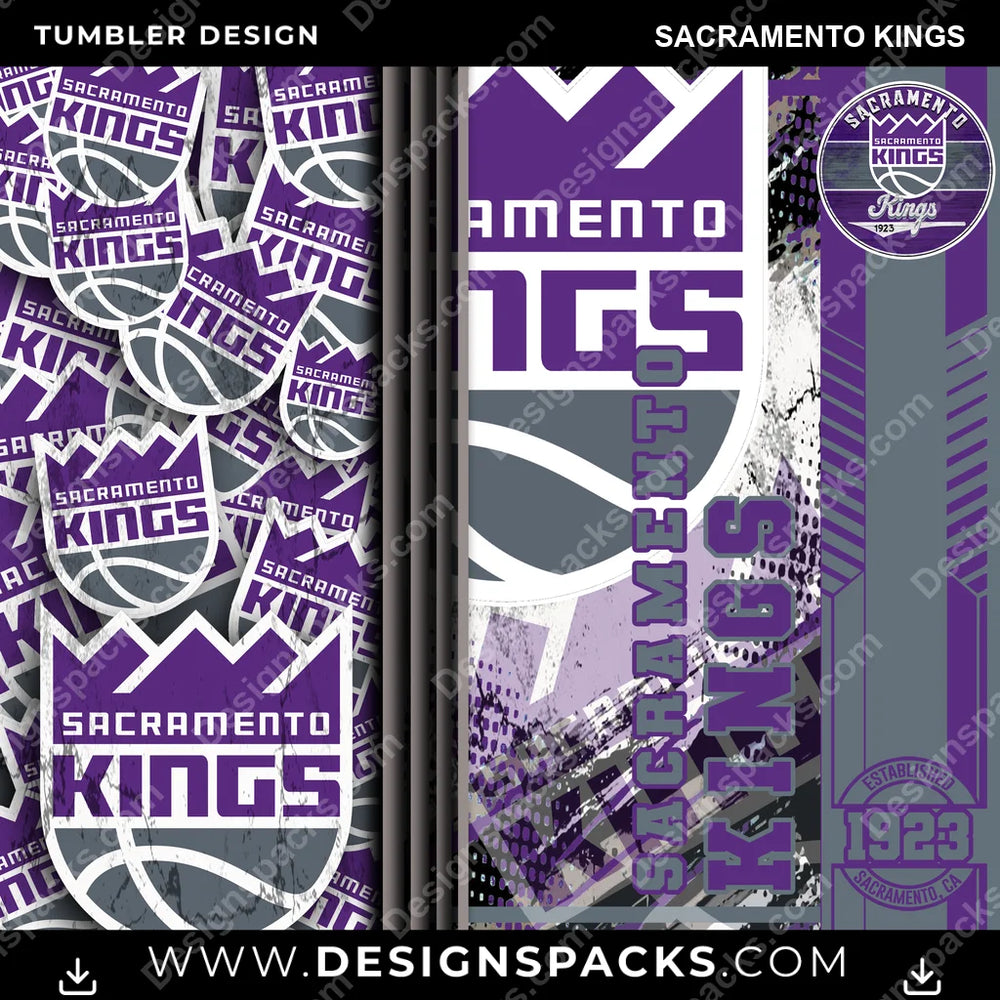 Basketball Sports Sacramento Kings NBA Basketball Tumbler Digital Wrap Design Download