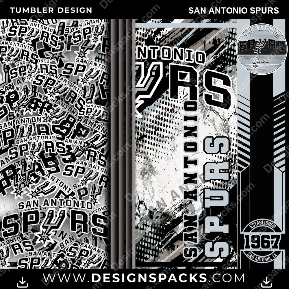 Basketball Sports San Antonio Spurs NBA Basketball Tumbler Digital Wrap Design Download