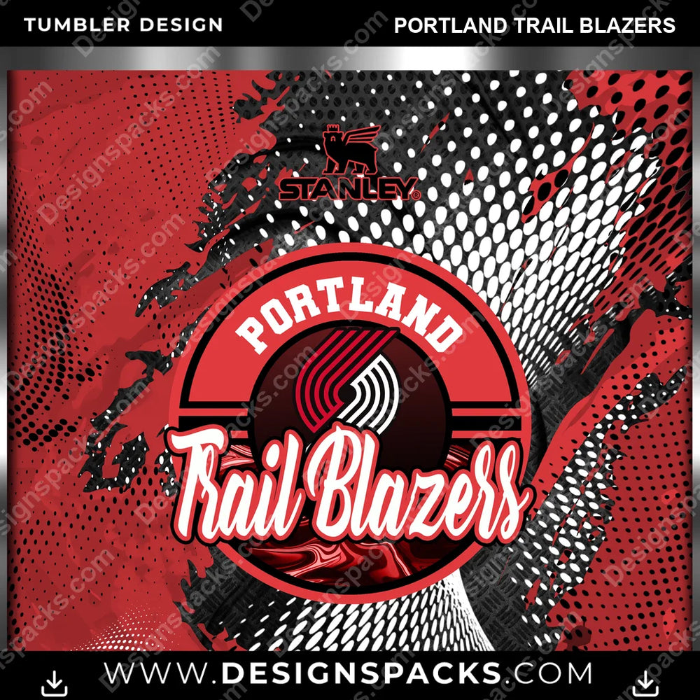 Basketball Stanley Portland Trail Blazers NBA Basketball Tumbler Digital Wrap Design Download