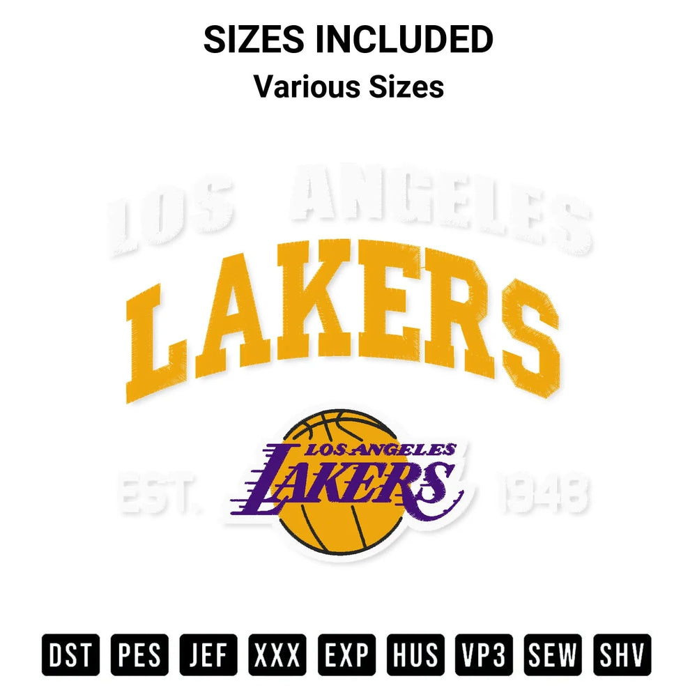 Basketball Team Lakers Est. 1948 Embroidery Design