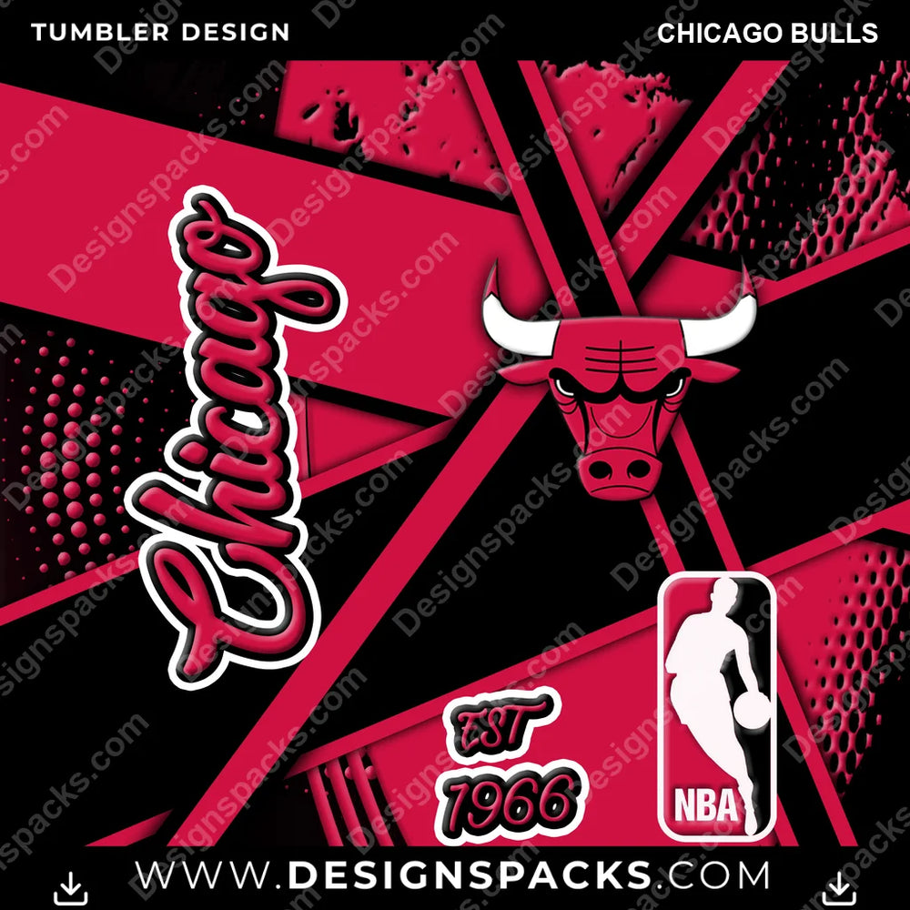 Basketball Team Sport Chicago Bulls NBA Basketball Tumbler Digital Wrap Design Download