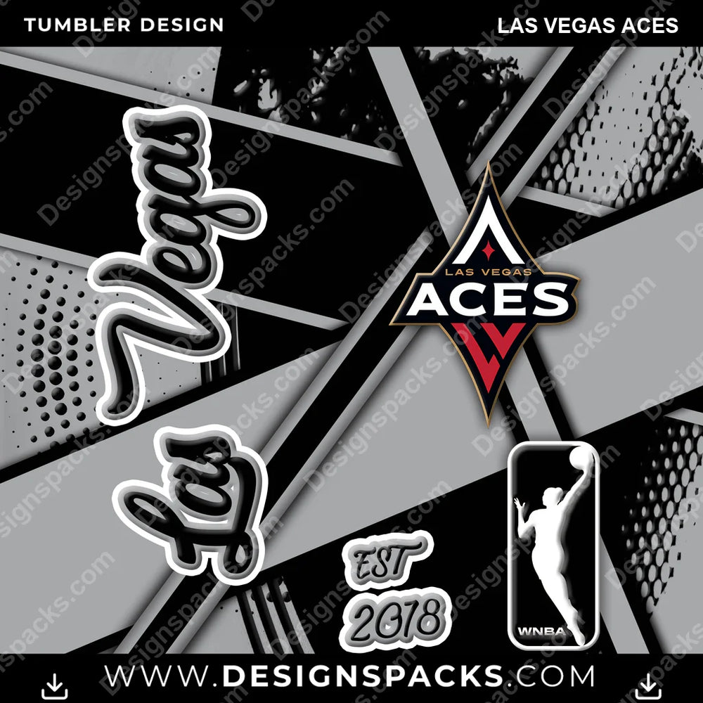Basketball Team Sport Las Vegas Aces NBA Basketball Tumbler Digital Wrap Design Download
