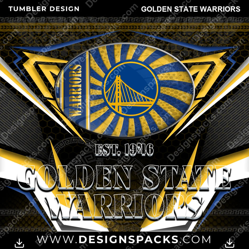 Basketball Tribal Golden State Warriors NBA Basketball Tumbler Digital Wrap Design Download