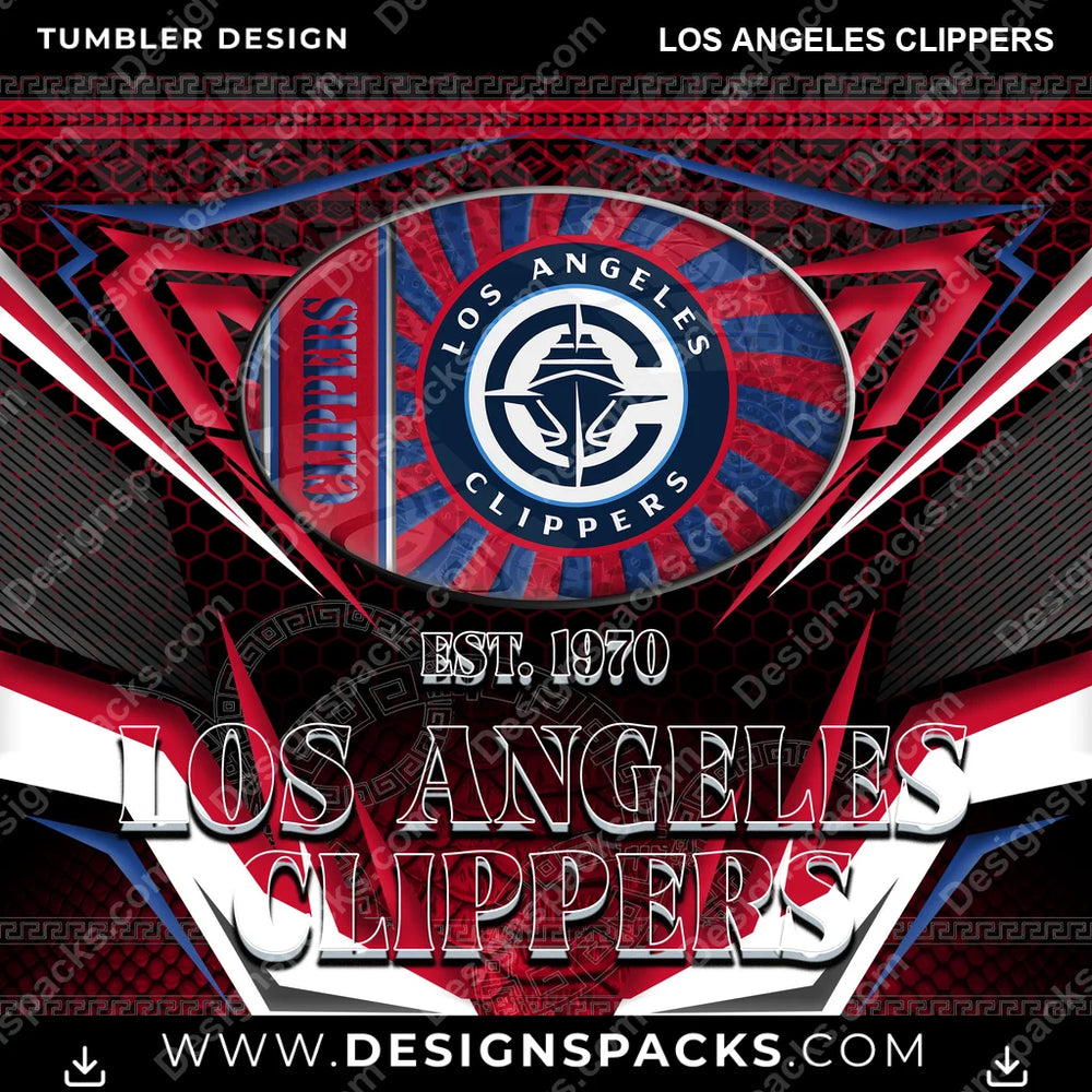 Basketball Tribal Los Angeles Clippers NBA Basketball Tumbler Digital Wrap Design Download