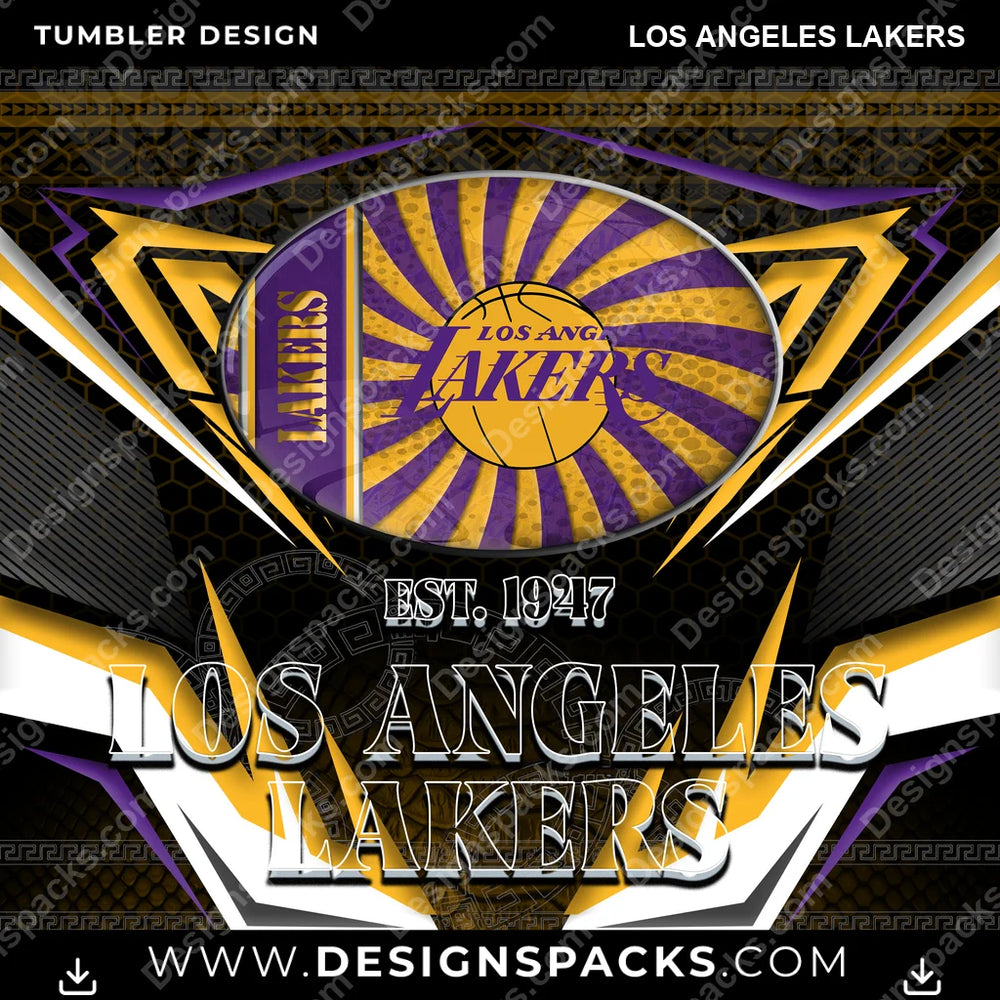 Basketball Tribal Los Angeles Lakers NBA Basketball Tumbler Digital Wrap Design Download