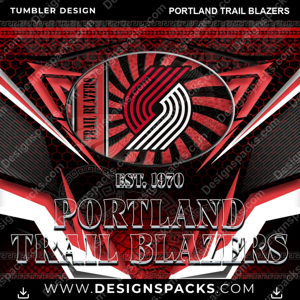 Basketball Tribal Portland Trail Blazers NBA Basketball Tumbler Digital Wrap Design Download