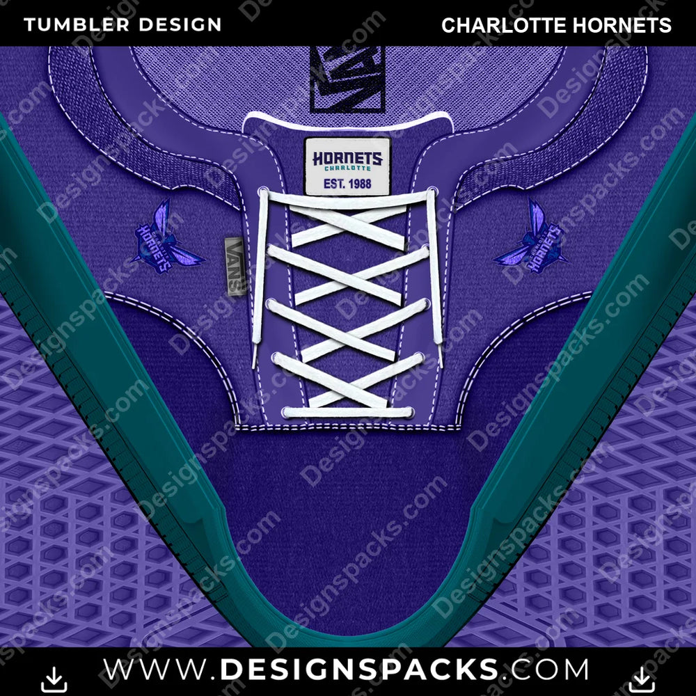 Basketball VANS Atwood DX Charlotte Hornets NBA Basketball Tumbler Digital Wrap Design Download