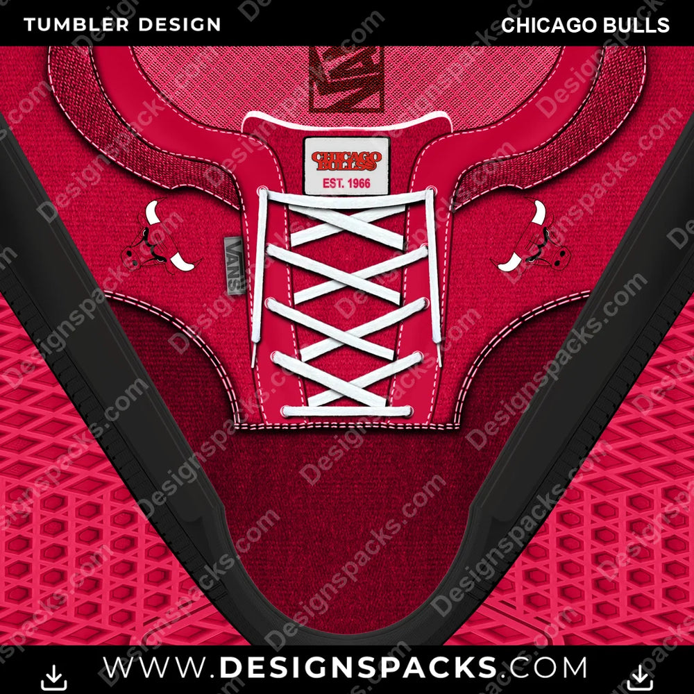 Basketball VANS Atwood DX Chicago Bulls NBA Basketball Tumbler Digital Wrap Design Download