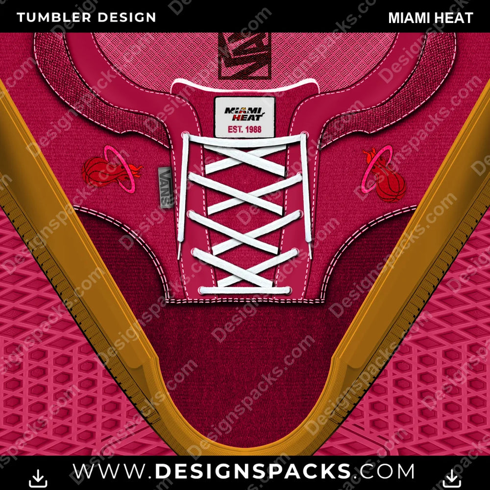 Basketball VANS Atwood DX Miami Heat NBA Basketball Tumbler Digital Wrap Design Download