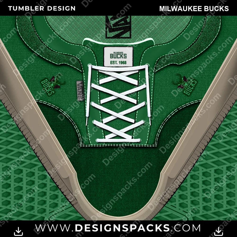 Basketball VANS Atwood DX Milwaukee Bucks NBA Basketball Tumbler Digital Wrap Design Download