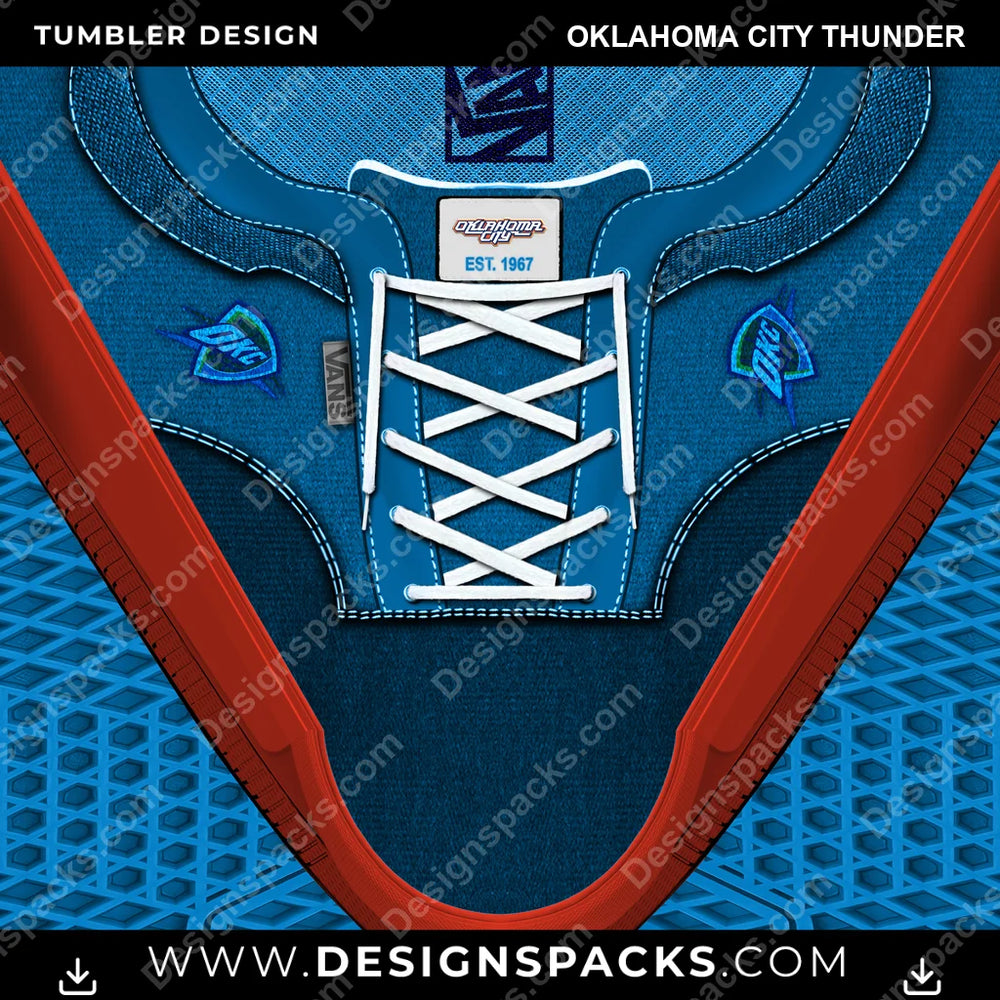 Basketball VANS Atwood DX Oklahoma City Thunder NBA Basketball Tumbler Digital Wrap Design Download