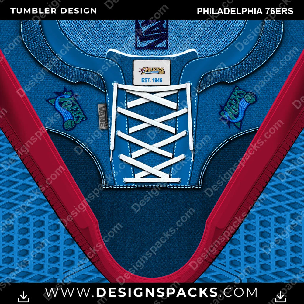 Basketball VANS Atwood DX Philadelphia 76ers NBA Basketball Tumbler Digital Wrap Design Download