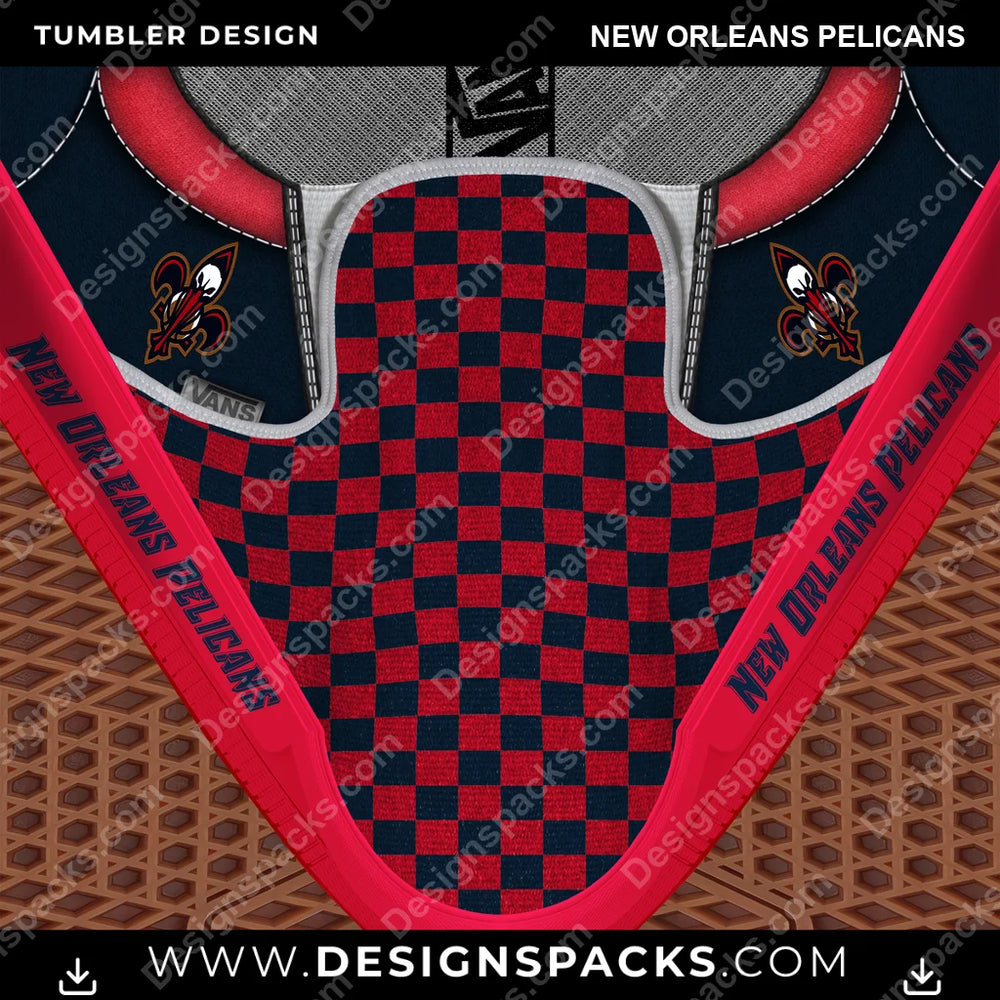 Basketball Vans Classic New Orleans Pelicans NBA Basketball Tumbler Digital Wrap Design Download