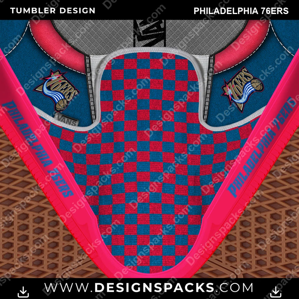 Basketball Vans Classic Philadelphia 76ers NBA Basketball Tumbler Digital Wrap Design Download