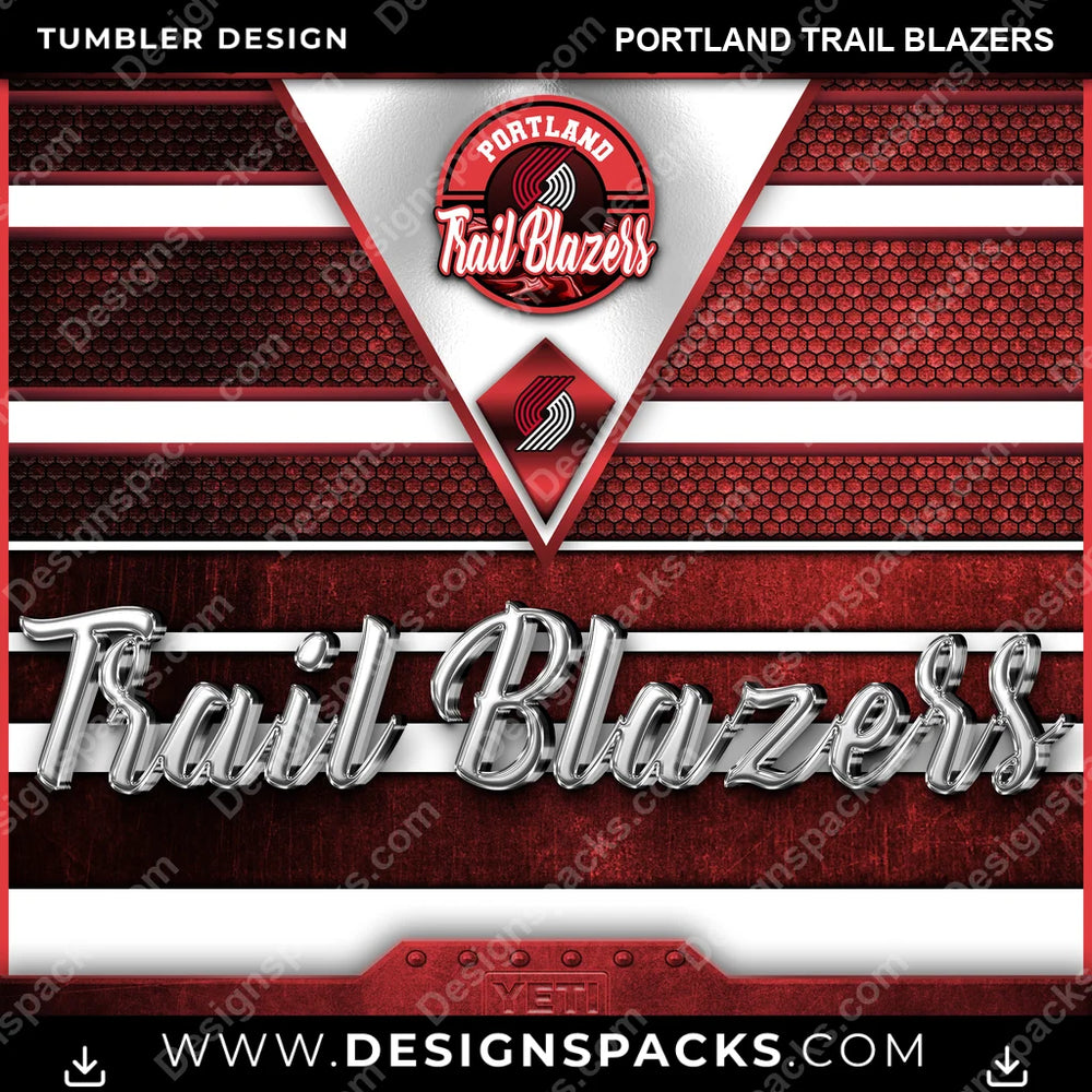 Basketball YETI Portland Trail Blazers NBA Basketball Tumbler Digital Wrap Design Download