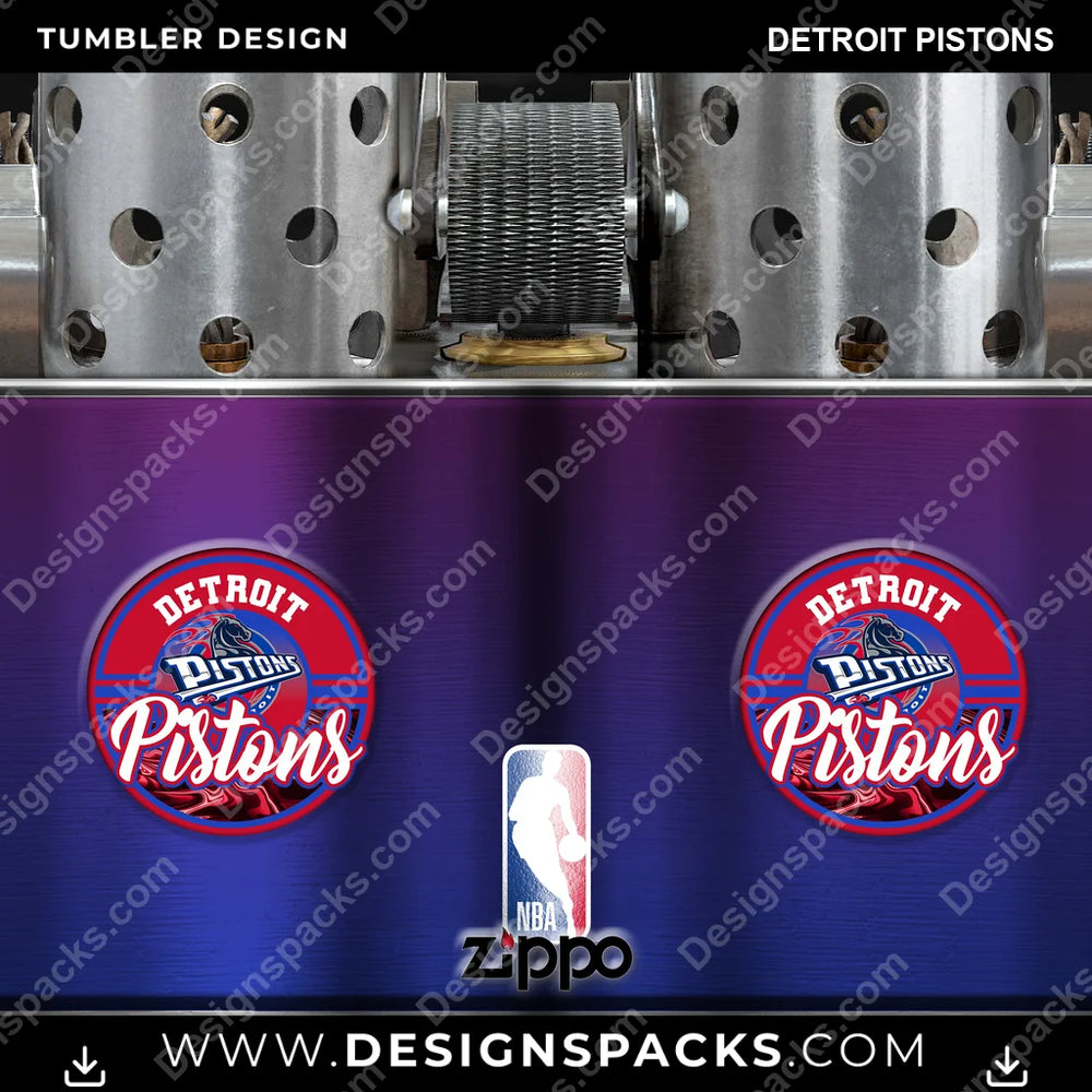 Basketball Zippo Lighter Detroit Pistons NBA Basketball Tumbler Digital Wrap Design Download