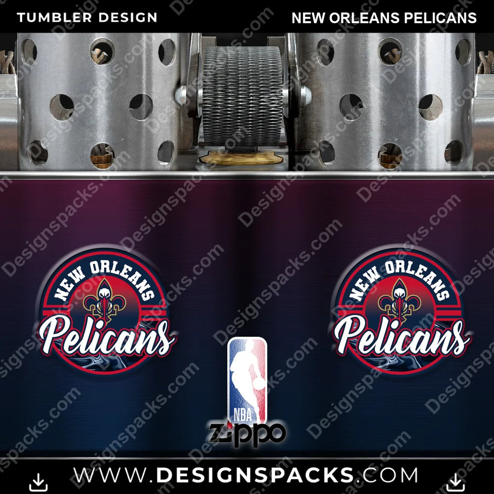 Basketball Zippo Lighter New Orleans Pelicans NBA Basketball Tumbler Digital Wrap Design Download