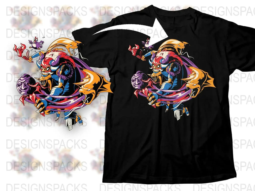 Battle Ready Mythical Creature Design Png Digital Download