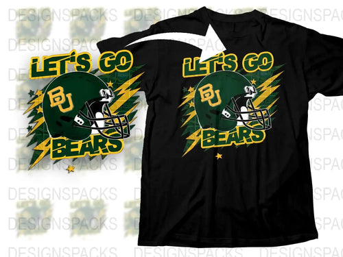 Baylor University Bears T-Shirt, Football Helmet Graphic Tee, Vintage Sports Apparel