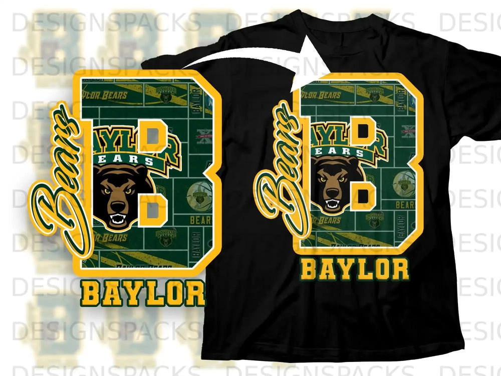 Baylor Bears Logo Graphic T-Shirt with Big B Bears Theme
