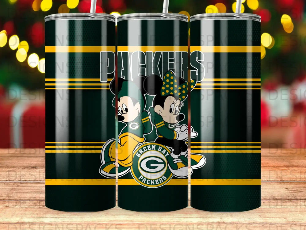 Green Bay Packers design with Mickey and Minnie Mouse.