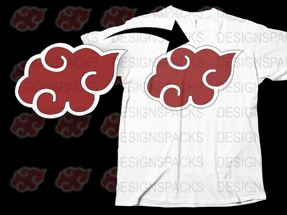 Naruto Akatsuki Cloud T-Shirt, Anime Inspired White Graphic Tee, Unisex Manga Shirt, Gift for Anime Fans