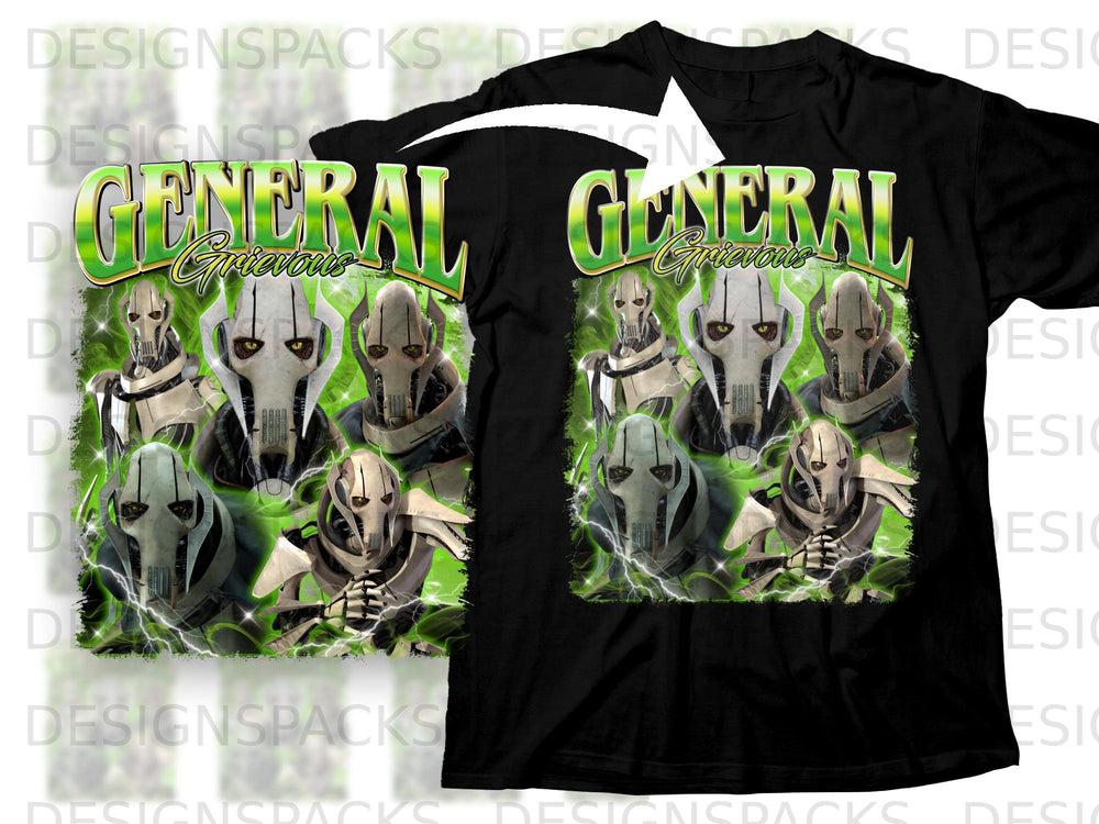 T-shirt with "General Grievous" text and multiple depictions of the character.