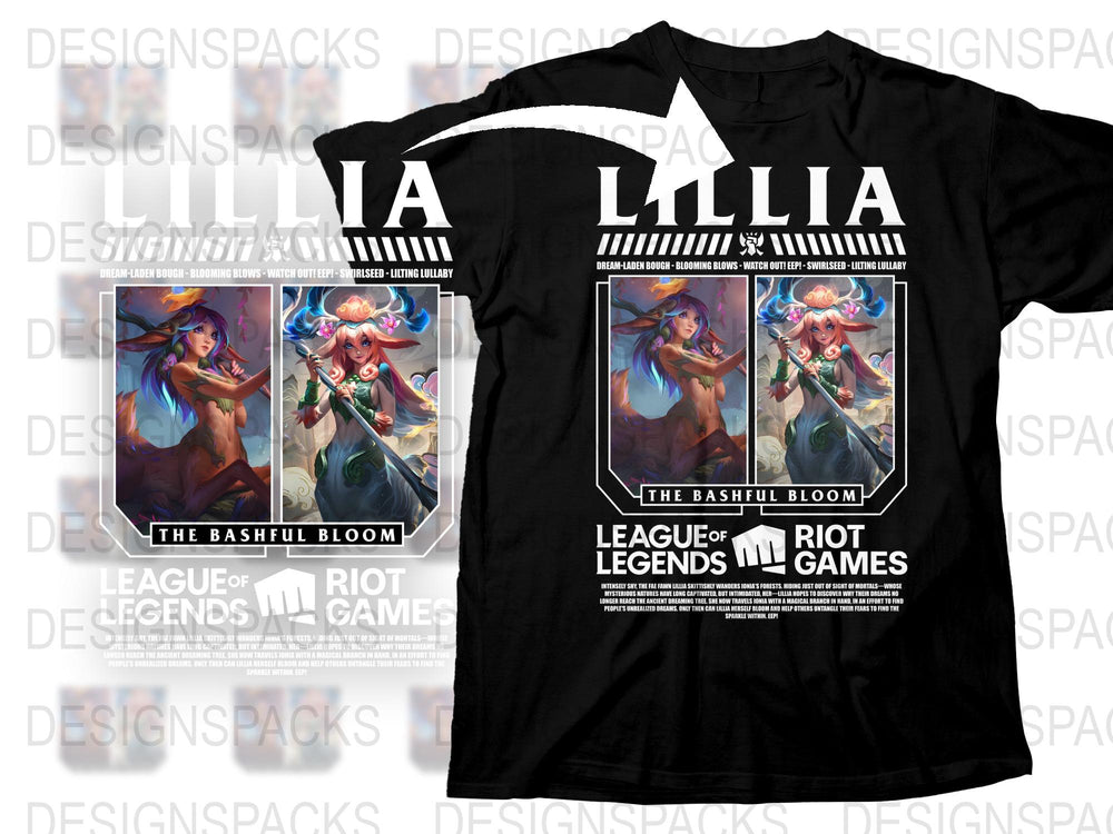 League of Legends Lillia T-Shirt, The Bashful Bloom Graphic Tee, Riot Games Merchandise, Gamer Apparel