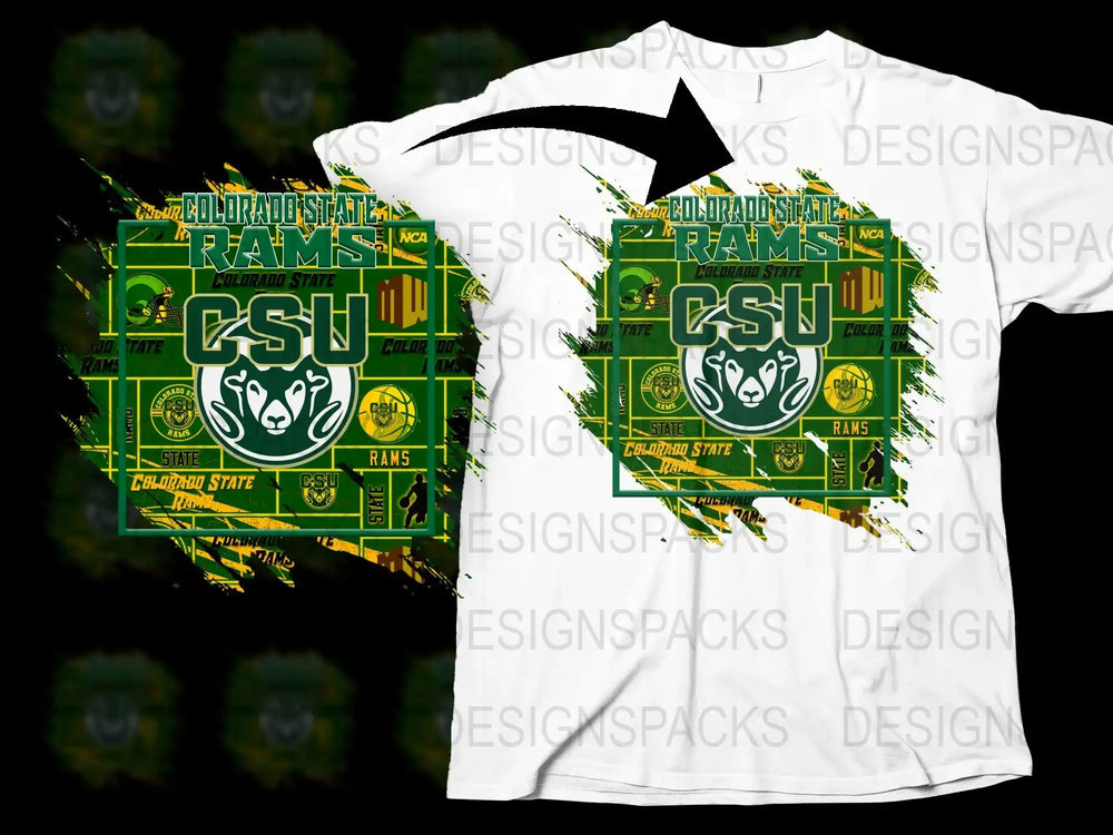 Colorado State University Rams Graphic T-Shirt, Vintage College Apparel, Distressed Print Tee