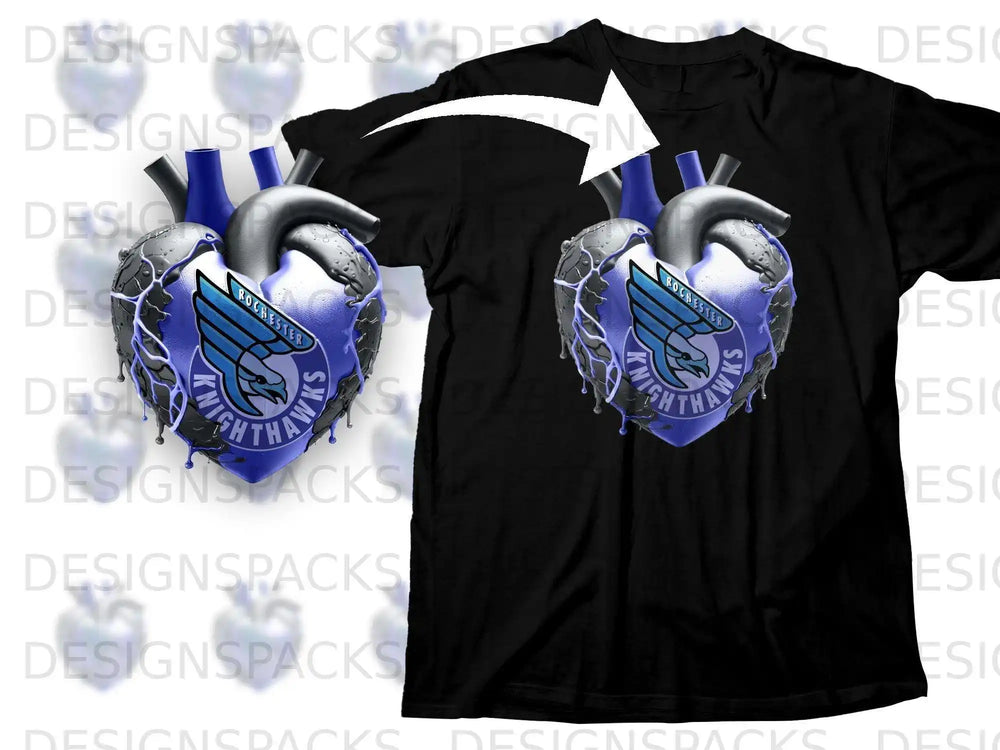 Rochester Knighthawks Heart Design T-Shirt