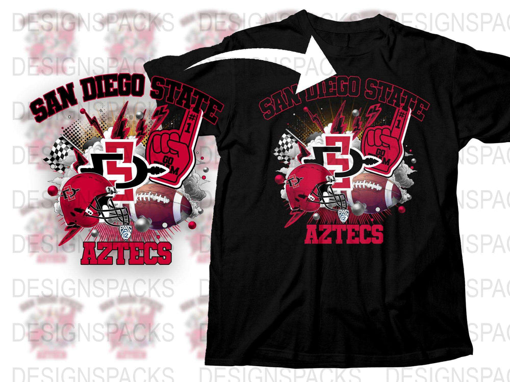 San Diego State Aztecs T-Shirt, College Football Graphic Tee, Black Sports Fan Apparel, SDSU Team Shirt