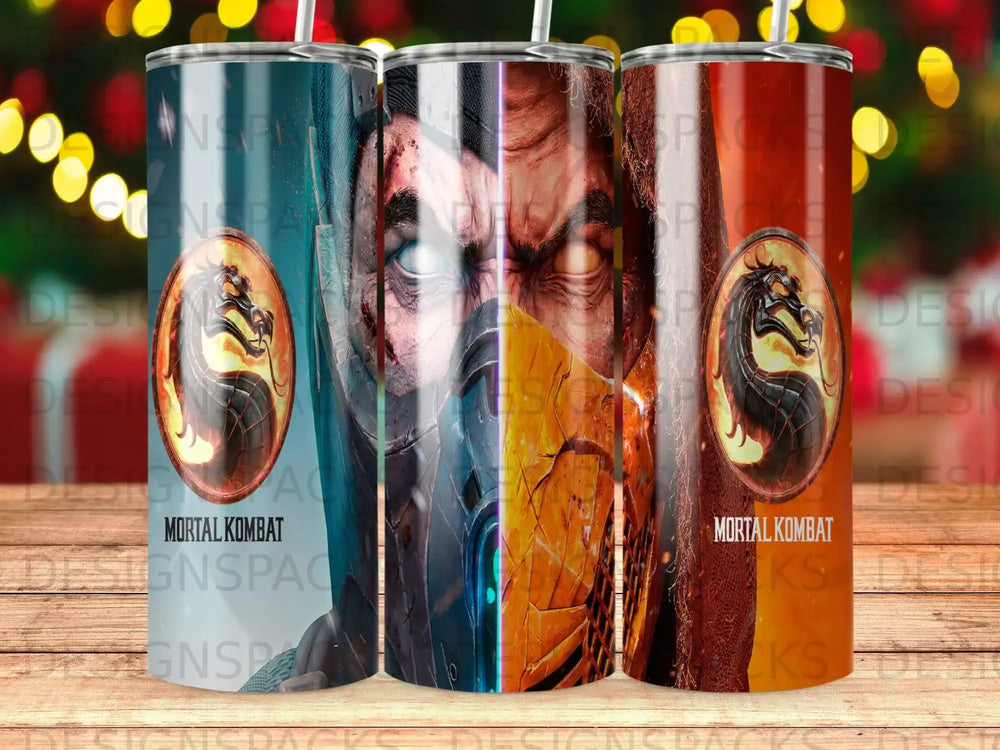 Mortal Kombat tumbler with Scorpion and Sub-Zero character art.