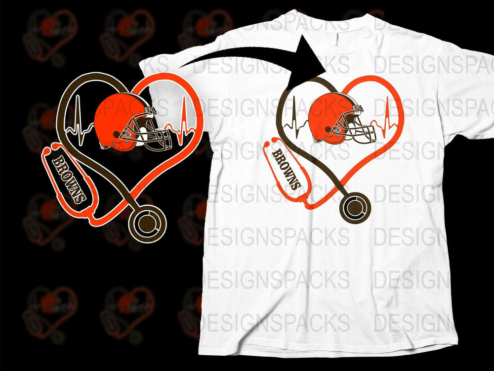 Cleveland Browns Heartbeat T-Shirt, Football Fan Graphic Tee, Sports Team Love Shirt, NFL Apparel