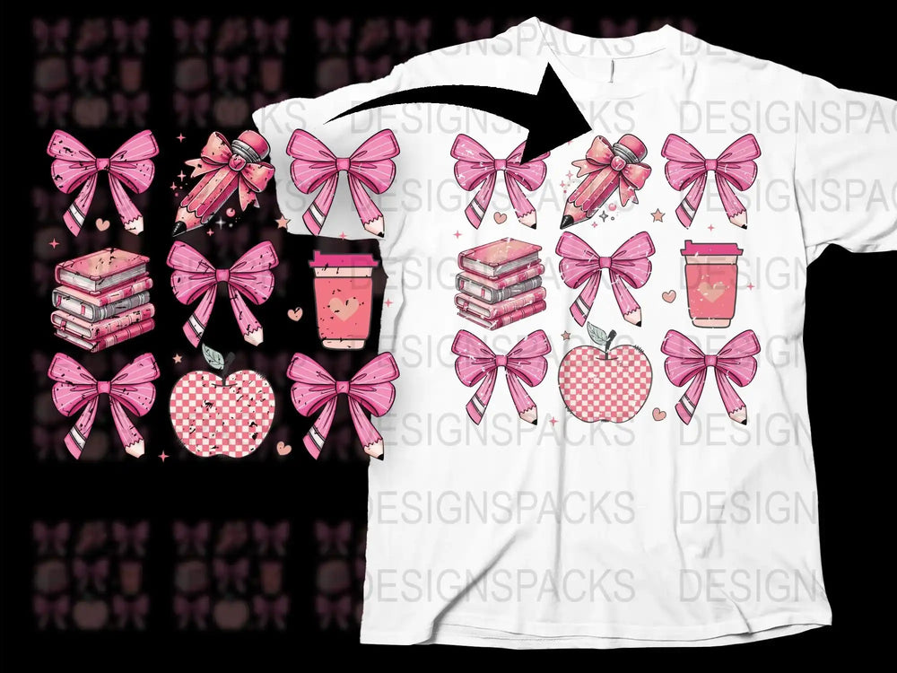 Cute Pink Bow and Book Graphic T-Shirt, Trendy Aesthetic Tee, Gift for Readers, Book Lovers Apparel