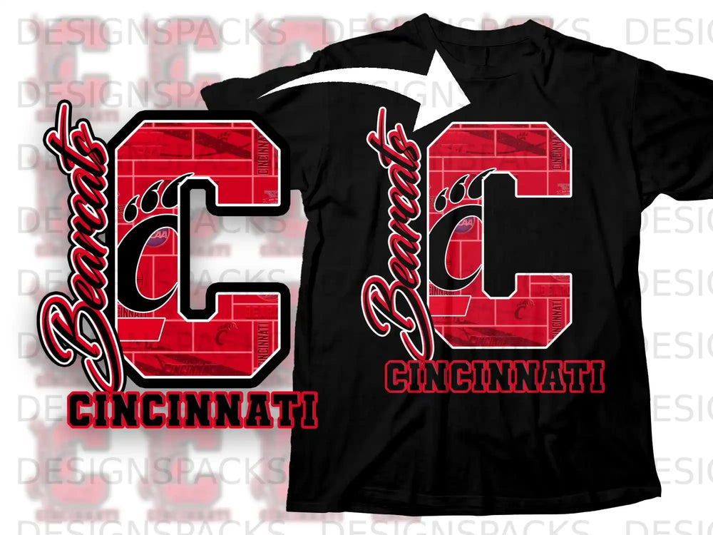 Cincinnati Bearcats Large C Design T-Shirt