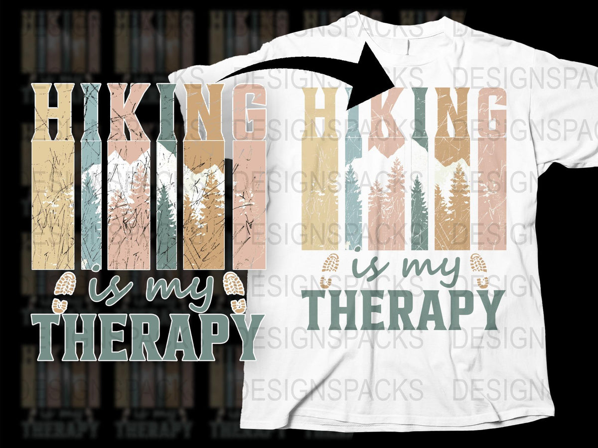 Hiking Is My Therapy T-Shirt, Nature Lover Graphic Tee, Outdoor Adventure Shirt, Unisex Forest Design Top