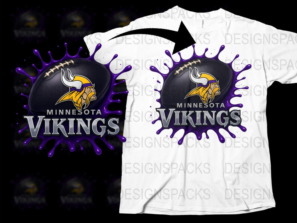 Minnesota Vikings T-Shirt, Graphic Tee, Football Team Logo, Purple and White, Casual Sportswear, Unisex Fashion Shirt