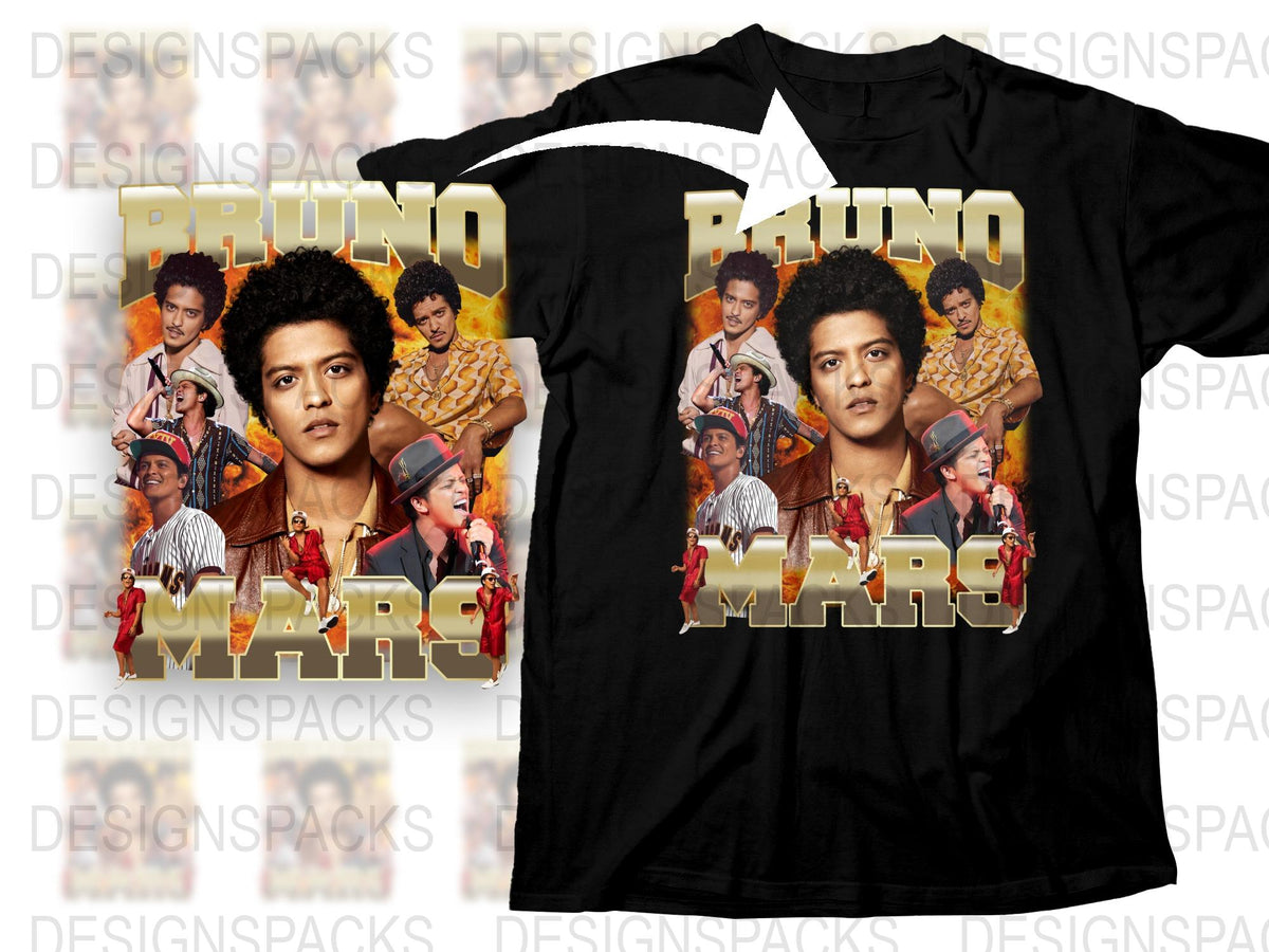 Bruno Mars Graphic T-Shirt, Vintage Concert Tee, Music Fan Apparel, Unisex Black Shirt
