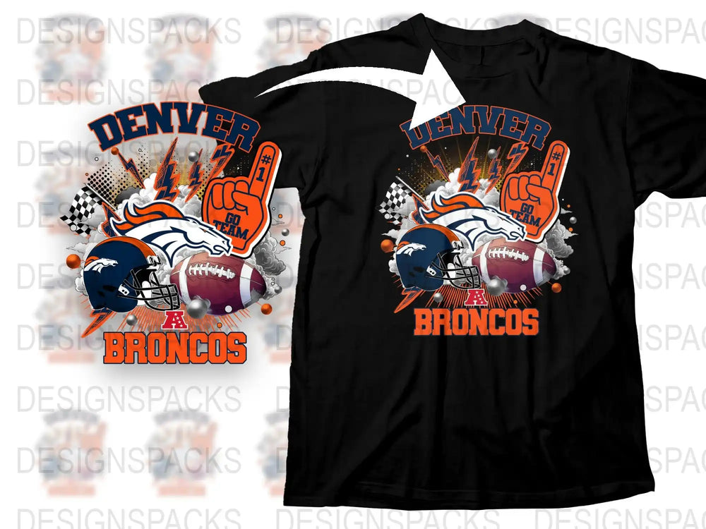 Denver Broncos T-Shirt, Vintage Football Graphic Tee, Sports Fan Apparel, Gift for Football Lovers