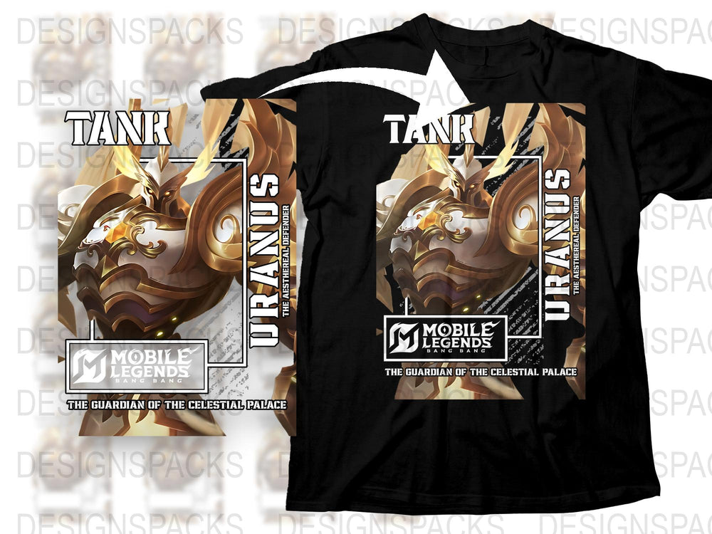 Mobile Legends Uranus T-Shirt, The Guardian of The Celestial Palace Graphic Tee, Gamer Apparel
