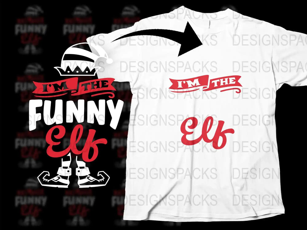 Funny Elf T-Shirt, Christmas Holiday Tee, Graphic Elf Shirt, Festive Winter Apparel for Men and Women