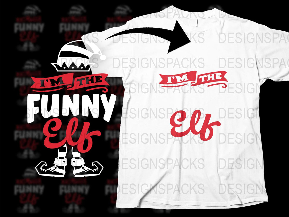 Funny Elf T-Shirt, Christmas Holiday Tee, Graphic Elf Shirt, Festive Winter Apparel for Men and Women